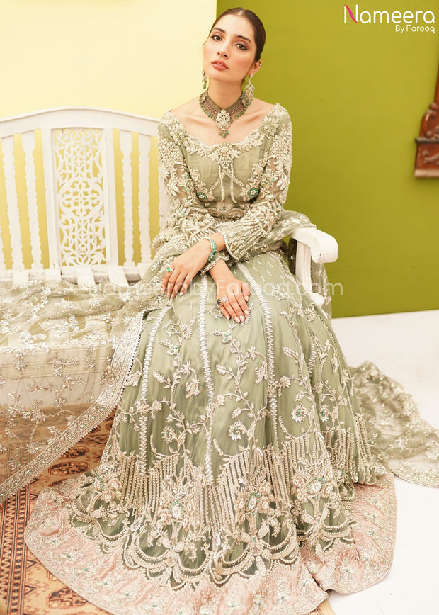 Latest Designer Bridal Lehenga with Short Peplum Front Look