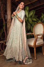 Latest Designer Long Maxi for Walima Side Pose