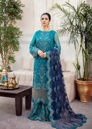 Latest Designer Orgaza Suit with Embroidery