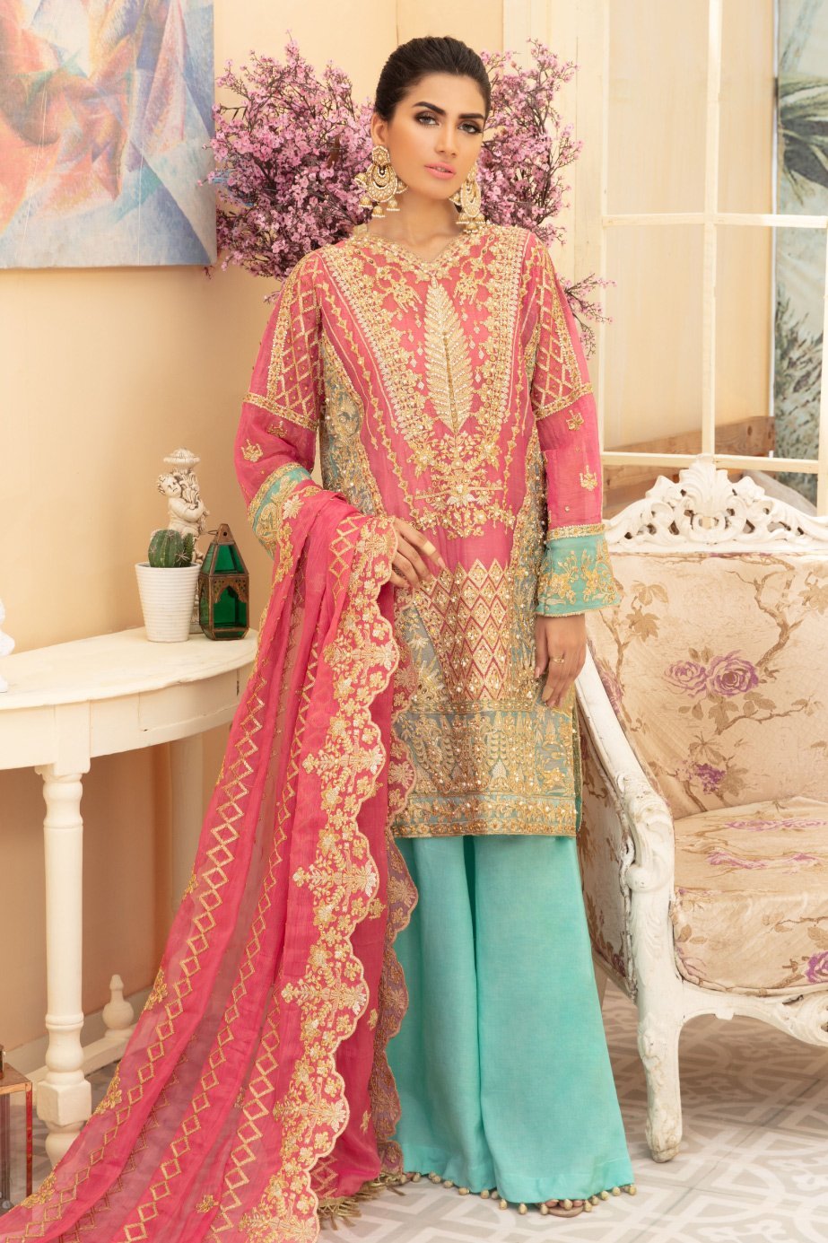 Latest Designer Party Outfit in Pink Color