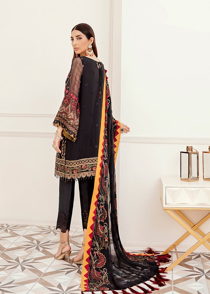 Latest Designer Party Suit in Black Color Backside Look