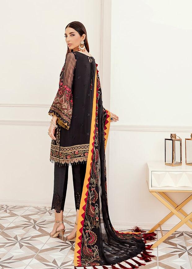 Latest Designer Party Suit in Black Color Backside Look
