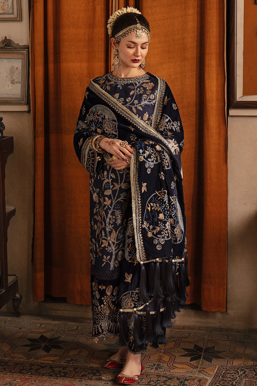 Latest Designer Salwar Kameez in Dark Blue Shade Designer
