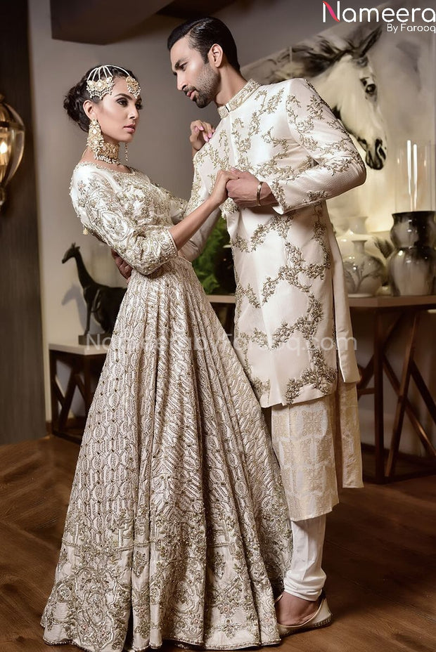  Latest Groom Sherwani in Pakistan Online 2021with bride look