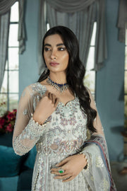 Latest Elegant Grey Dress Pakistani in Sharara Kameez Style