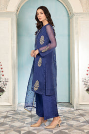 Latest Elegant Pakistani Blue Dress in Kameez Trouser Style
