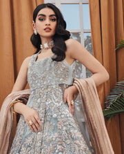 Latest Elegant Pakistani Bridal Dress in Gown Lehenga Style