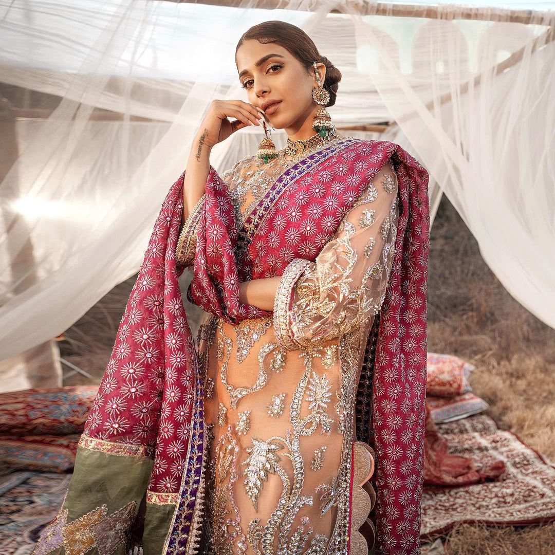Latest Elegant Pakistani Wedding Sharara Kameez Suit