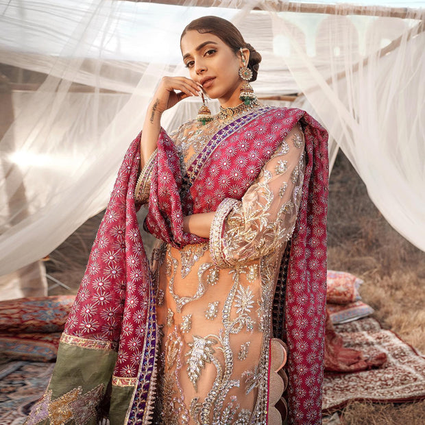 Latest Elegant Pakistani Wedding Sharara Kameez Suit