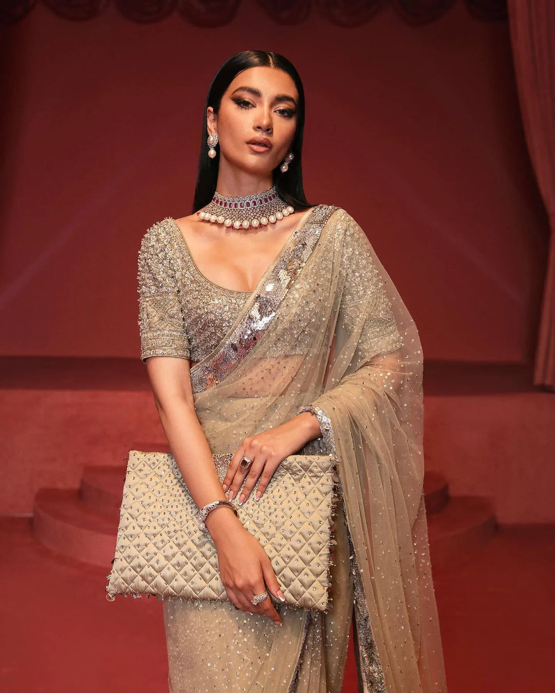Stunning Silver Bridal Saree - Perfect for Your Wedding Day