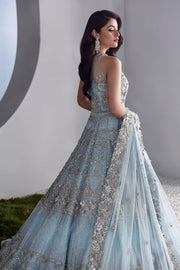 Latest Embellished Ice Blue Lehenga Choli and Dupatta Dress