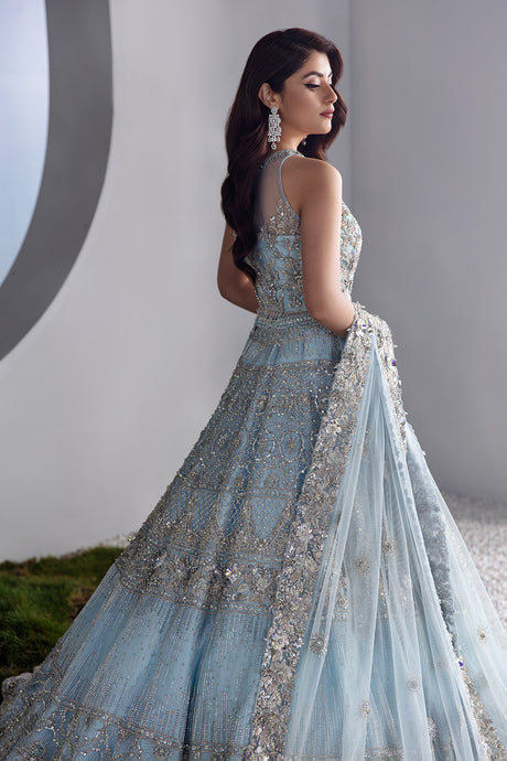 Buy Embellished Ice Blue Lehenga Choli Dupatta Dress In California LARGE