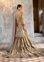 Latest Embellished Pakistani Bridal Dress in Wedding Lehenga with Kameez and Net Dupatta Style