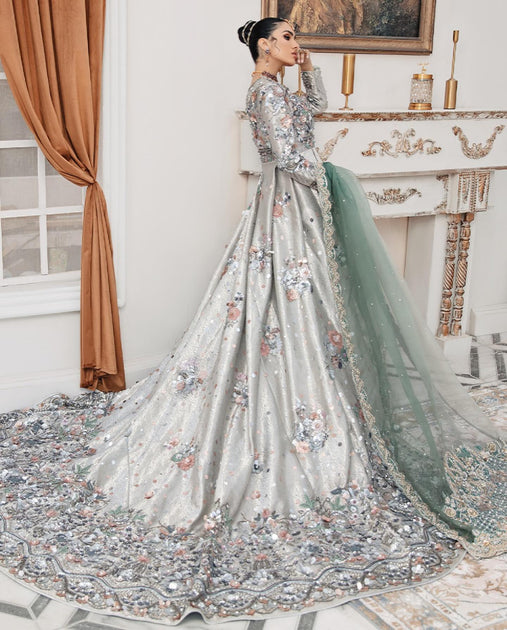 Embellished Pakistani Bridal Gown and Dupatta Dress Online – Nameera by ...
