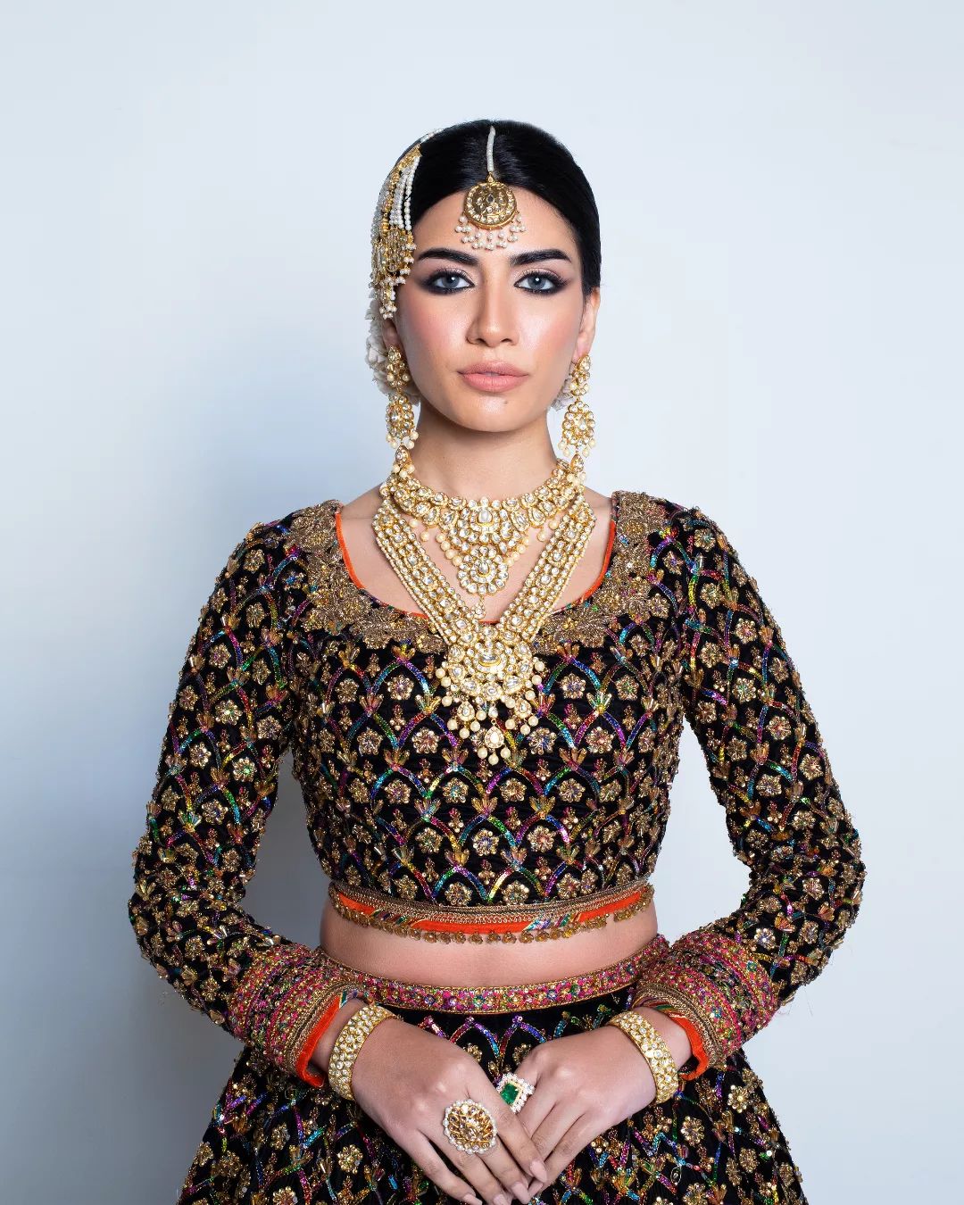 Latest Embellished Pakistani Bridal Lehenga Choli and Dupatta