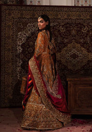 Latest Embellished Pakistani Bridal Pishwas Frock and Dupatta