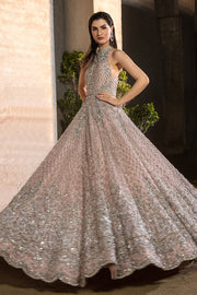 Latest Embellished Pink Bridal Dress Pakistani in Gown Style