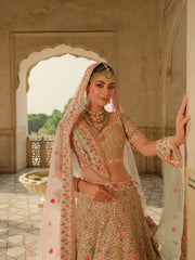 Latest Embellished Raw Silk Bridal Lehenga Choli Dupatta Dress