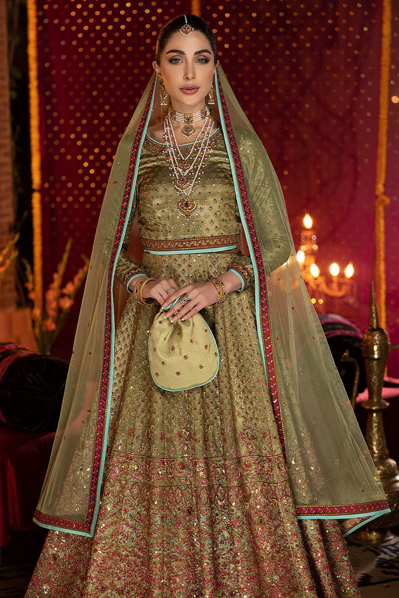 Elegant Mint Green Bridal Lehenga for Pakistani Weddings