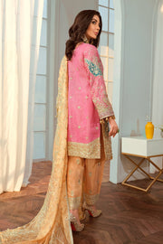Latest Embroidered Chiffon Party Outfit  Backside Look