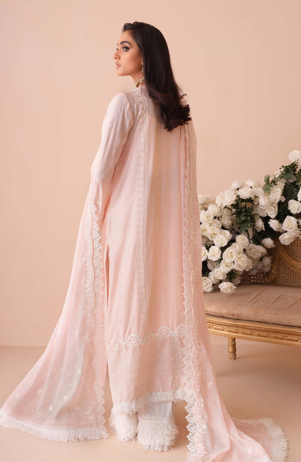 Latest Embroidered Light Pink Kameez Trouser Pakistani Dress
