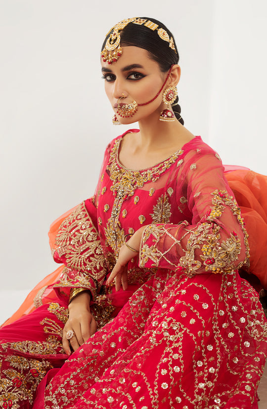 Latest Embroidered Pink Lehenga Kameez Pakistani Wedding Dress