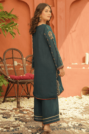 Latest Fancy Pakistani Dress in Dark Green Shade Online
