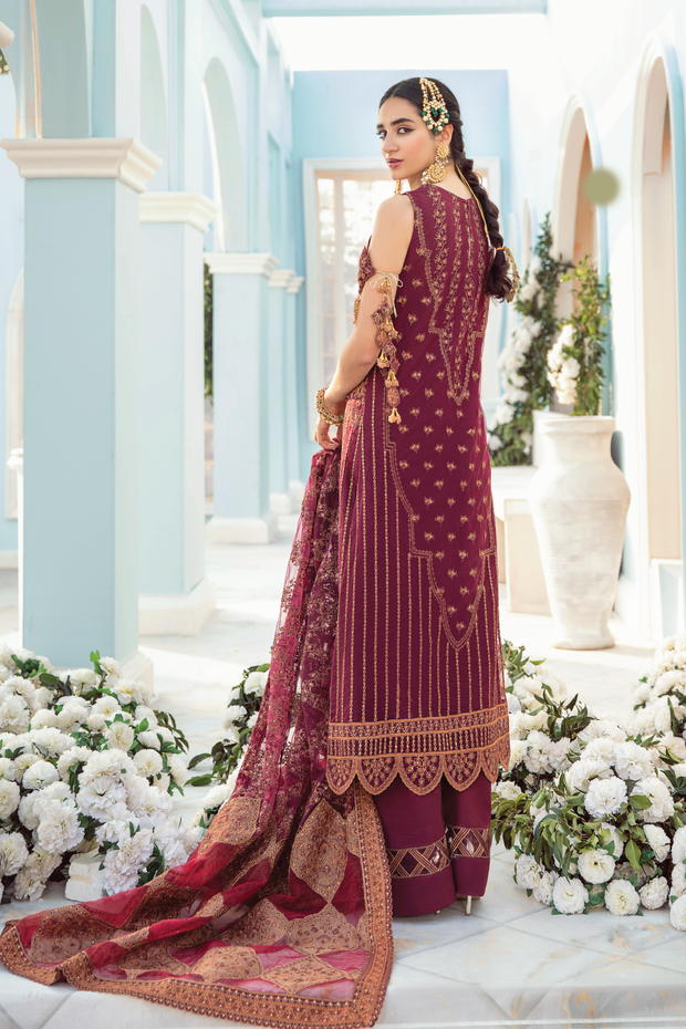 Latest Fancy Salwar Kameez in Rosewood Red Shade Latest