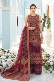 Latest Fancy Salwar Kameez in Rosewood Red Shade
