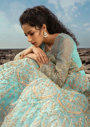 Latest Ferozi Lehenga Choli Bridal Dress Pakistani