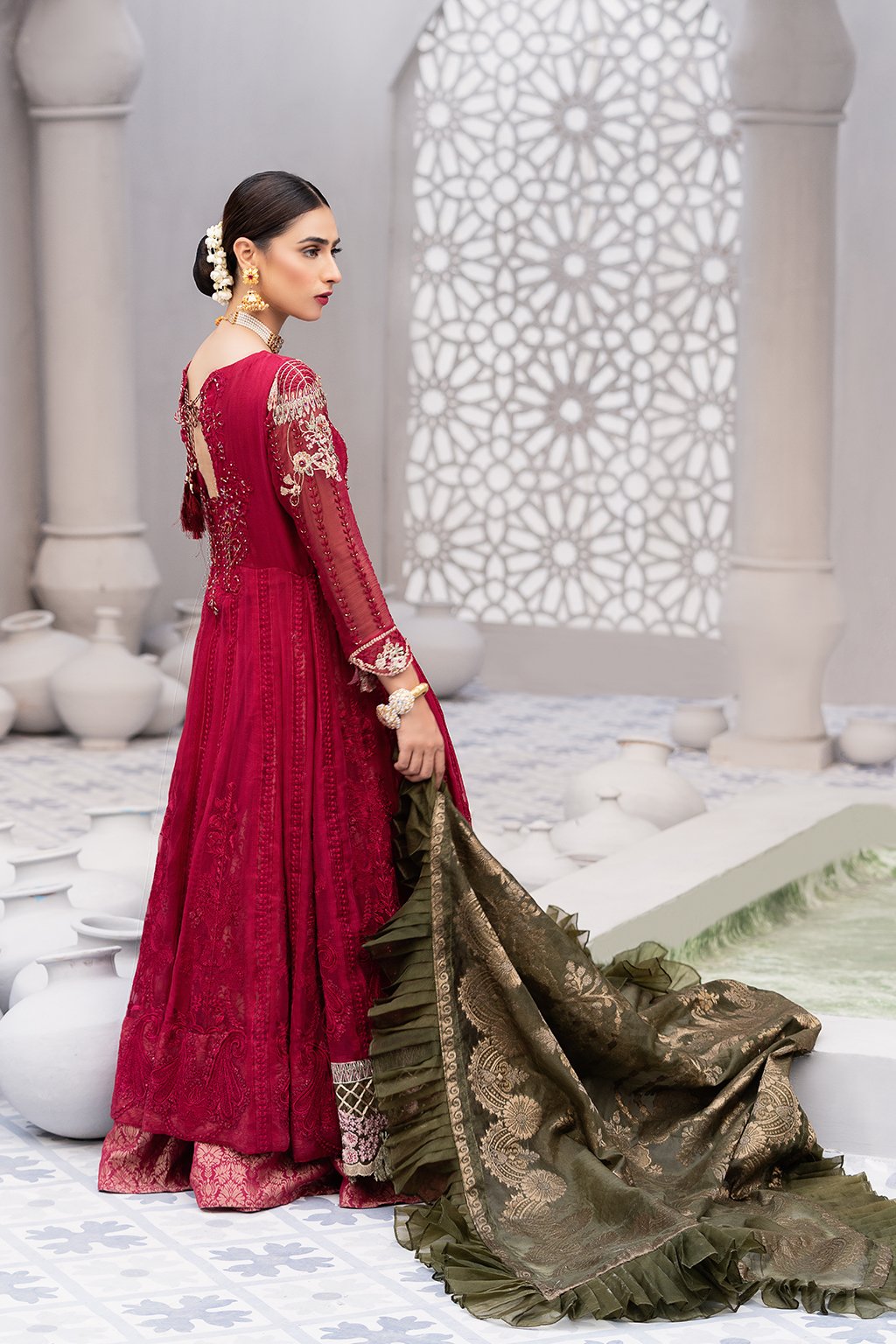 Latest Festive Frock for Wedding Party Backside 