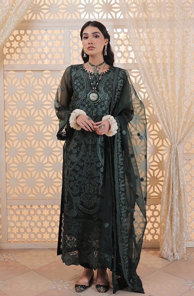 Latest Formal Dress Pakistani in Green Shade