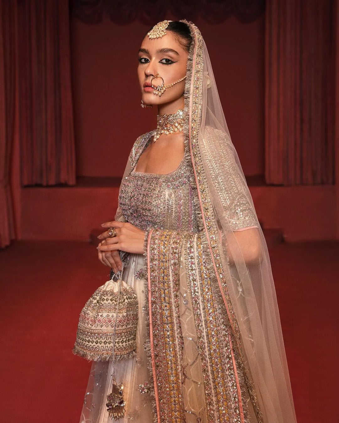 Latest Front Open Pishwas Frock with Dupatta and Sharara Dress