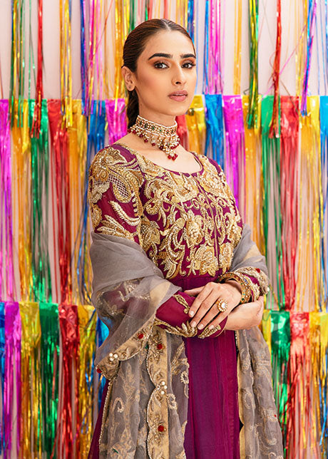 Latest Front Open Traditional Pishwas Pakistani Bridal Dress