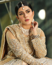 Latest Golden Bridal Dress Pakistani