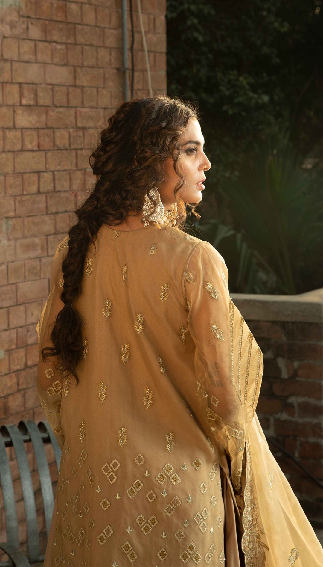 Latest Golden Gharara with Kameez by Designer 2022