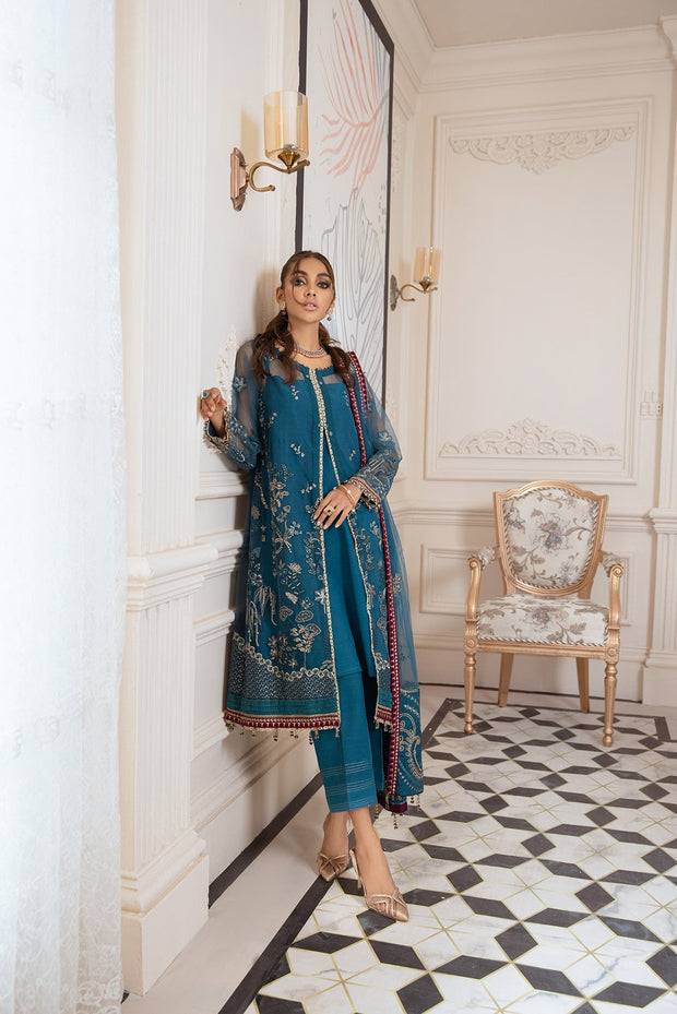 Latest Gown Dress Pakistani in Turquoise Shade 2022