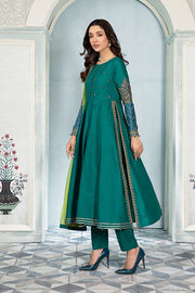 Latest Green Dress Pakistani in Classic Frock Trouser Style