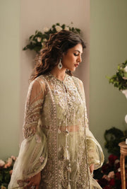 Latest Green Pakistani Wedding Dress in Premium Net Fabric