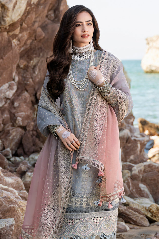grey eid dresses Buy Eid Wear Grey Embroidery Work Net Palazzo Suit Online From Surat Wholesale Shop