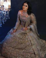Latest Heavily Embellished Pakistani Bridal Gown Dupatta Dress