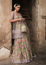 Latest Indian Bridal Dress in Shirt and Green Lehenga Style