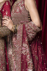Latest Kameez Sharara and Dupatta Pakistani Red Bridal Dress