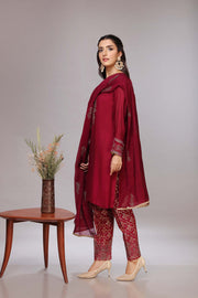 Latest Kameez Trouser Dupatta Pakistani Party Dress in Net