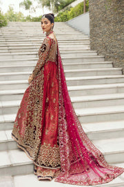 Latest Lehenga Gown Dupatta Style Red Pakistani Bridal Dress