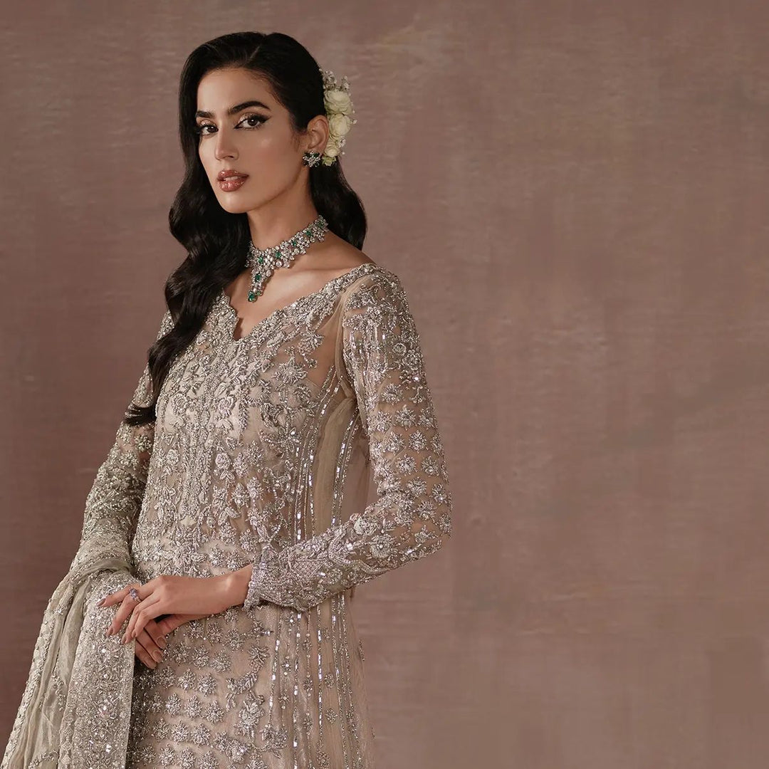 Elegant Silver Pakistani Bridal Lehenga for Your Dream Wedding