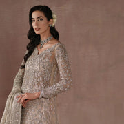 Latest Lehenga Kameez Dupatta Silver Bridal Dress Pakistani