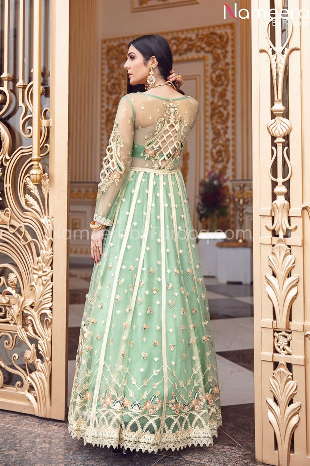 Latest Maxi Dress Pakistani for Wedding Party Backside Look