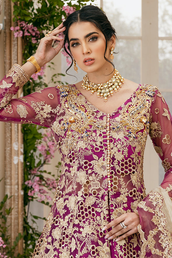 Royal Maxi Lehenga Purple Bridal Dress Pakistani Online – Nameera by Farooq