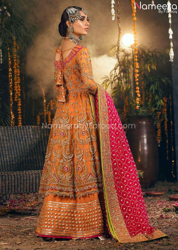 Mehndi Dress for Bridal in Pakistan Online 2021 Backside View